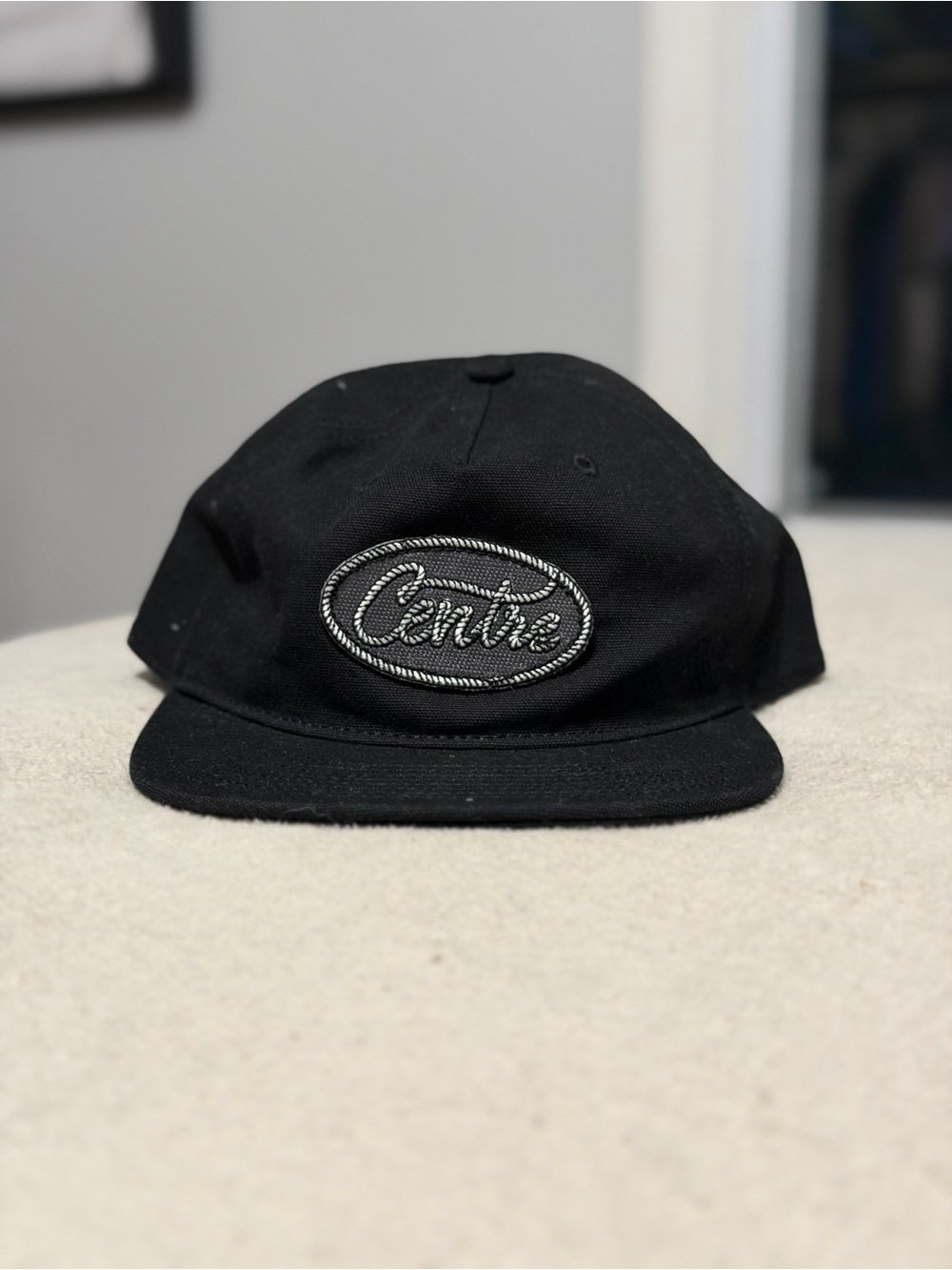 ASOS Black Cap with Silver Rope-Trim Patch